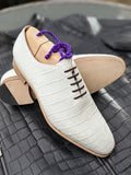 Ascot Wholecut - White Alligator - Ascot Shoes