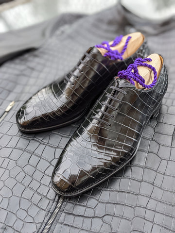 Ascot Wholecut - Black Alligator