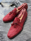 Ascot Siena - Burgundy Suede & Lizard - Ascot Shoes