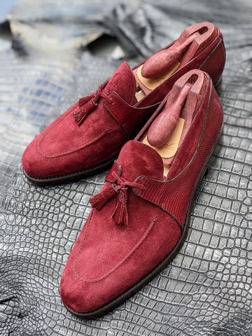 Ascot Siena - Burgundy Suede & Lizard