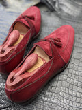 Ascot Siena - Burgundy Suede & Lizard - Ascot Shoes