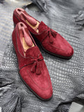 Ascot Siena - Burgundy Suede & Lizard - Ascot Shoes