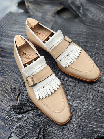 Ascot Golf - Cream calf & White Crocodile