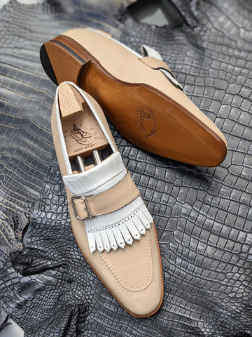 Ascot Golf - Cream calf & White Crocodile