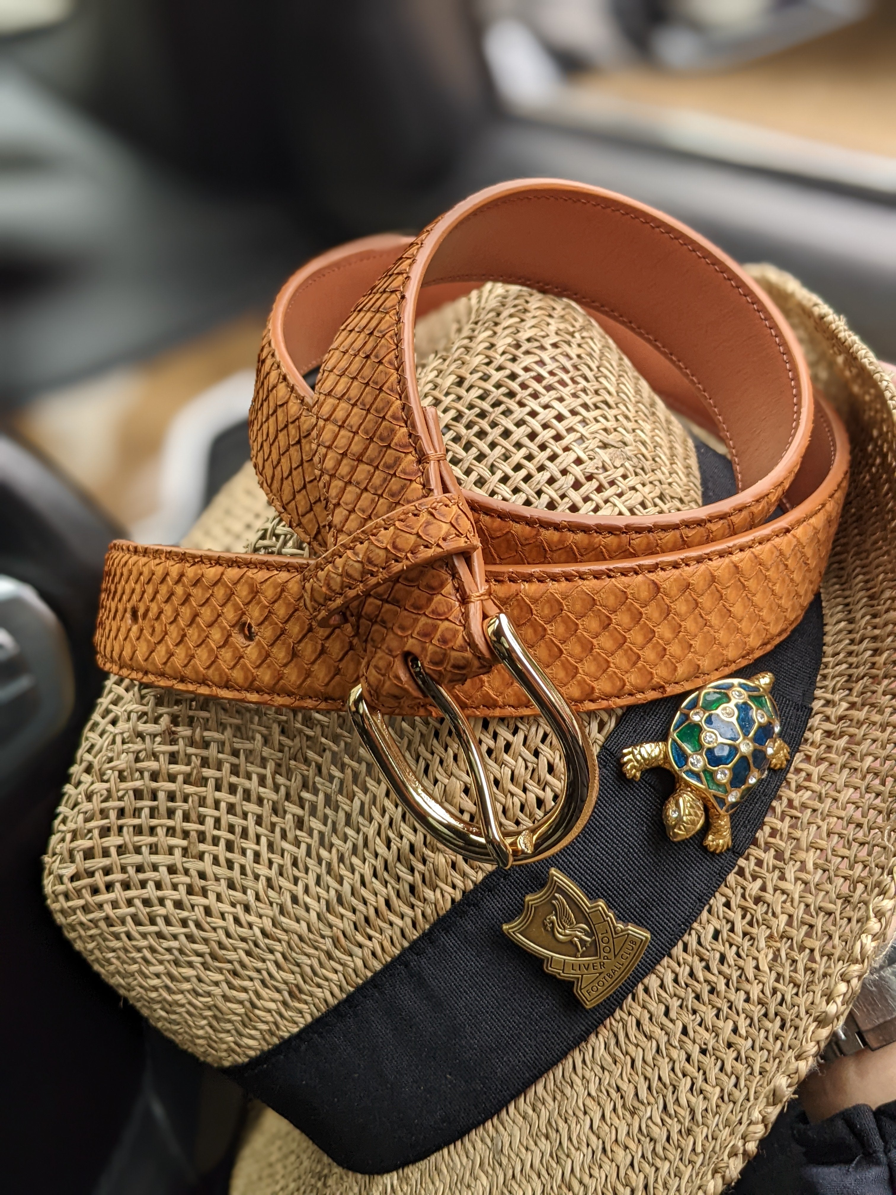 Bespoke Belt - Tan Python - Ascot Shoes