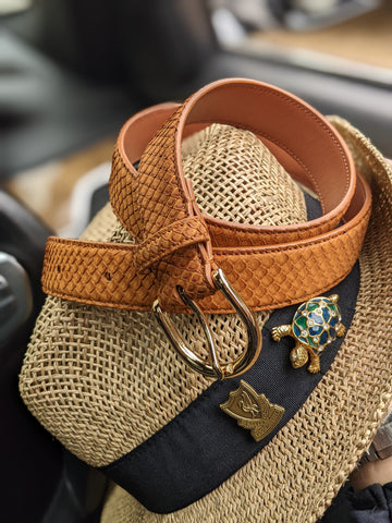 Bespoke Belt -  Tan Python