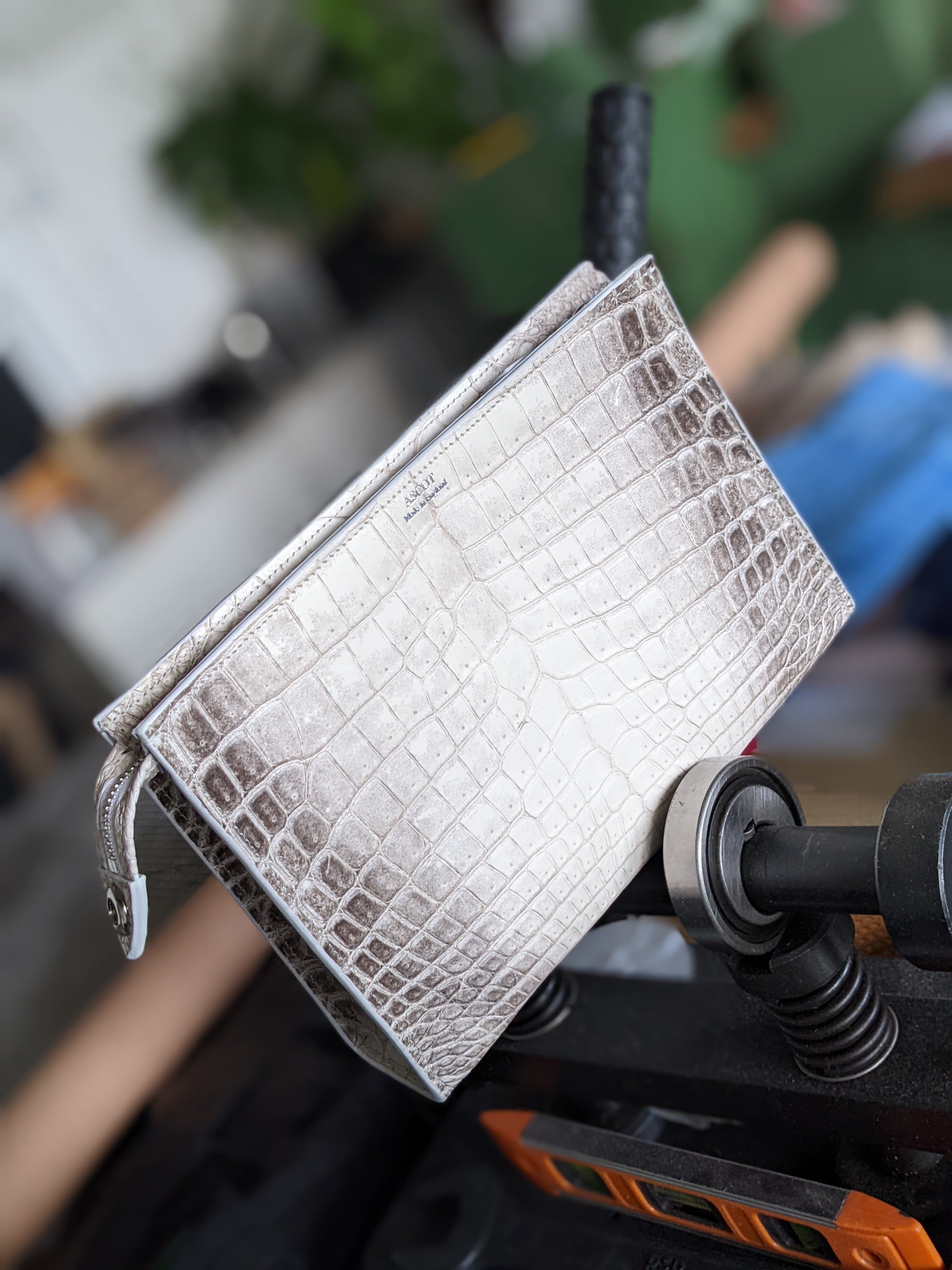 Bespoke Himalaya Crocodile Pouch Bag - Ascot Shoes
