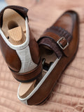 Ascot Golf Tassel Loafers - Brown Crocodile & Calf - Ascot Shoes