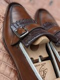 Ascot Golf Tassel Loafers - Brown Crocodile & Calf - Ascot Shoes
