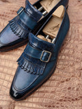 Ascot Golf Tassel Loafers - Blue Crocodile & Calf - Ascot Shoes