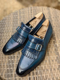 Ascot Golf Tassel Loafers - Blue Crocodile & Calf - Ascot Shoes