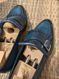 Ascot Golf Tassel Loafers - Blue Crocodile & Calf - Ascot Shoes