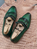 Ascot Golf Tassel Loafers - Green Crocodile & Calf - Ascot Shoes