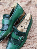 Ascot Golf Tassel Loafers - Green Crocodile & Calf - Ascot Shoes