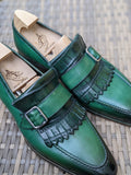 Ascot Golf Tassel Loafers - Green Crocodile & Calf - Ascot Shoes