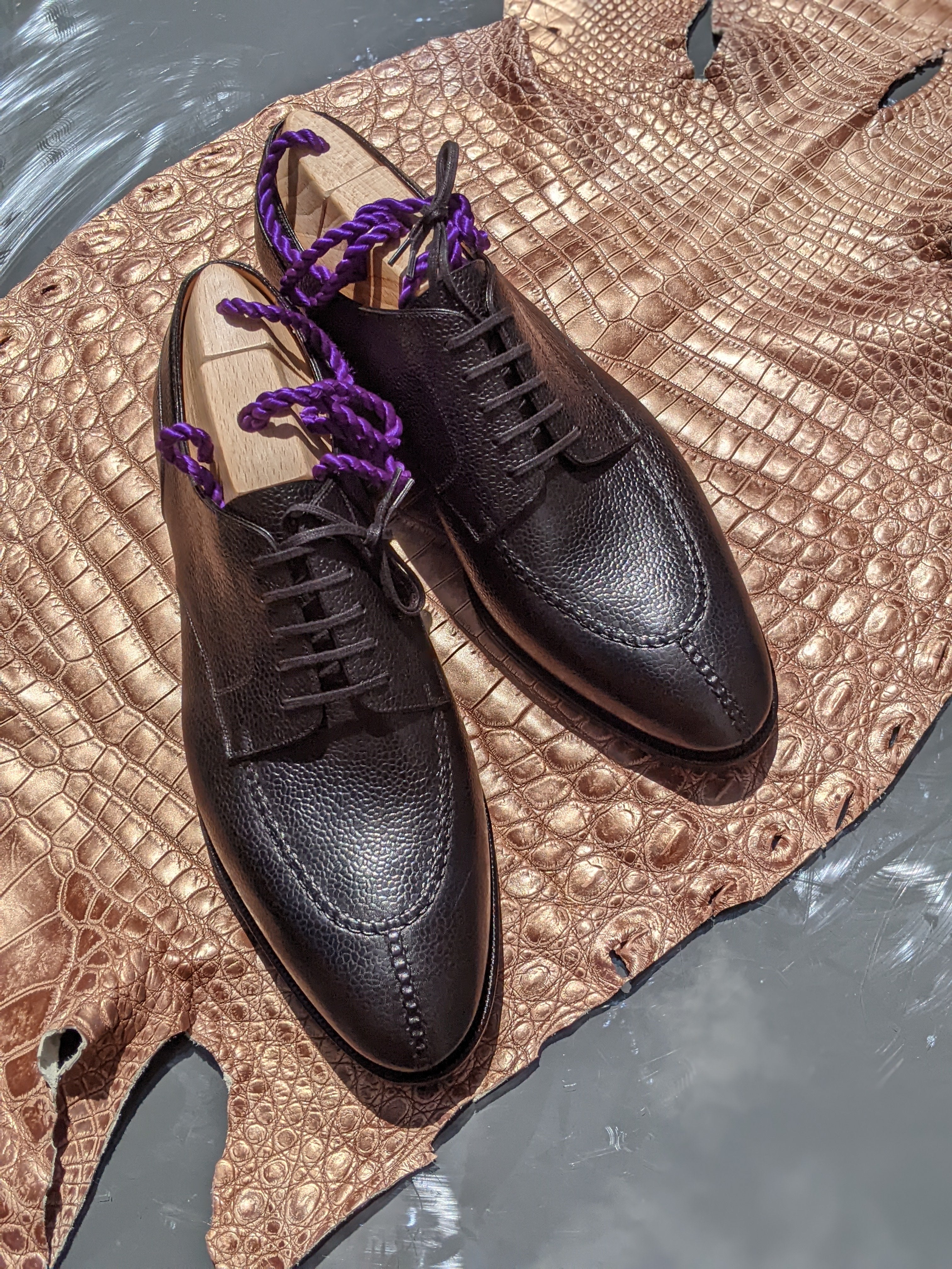 Ascot Harris - Black Scotch Grain - Ascot Shoes