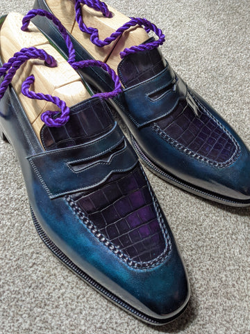 Ascot Sinatra - Blue Calf & Navy Crocodile