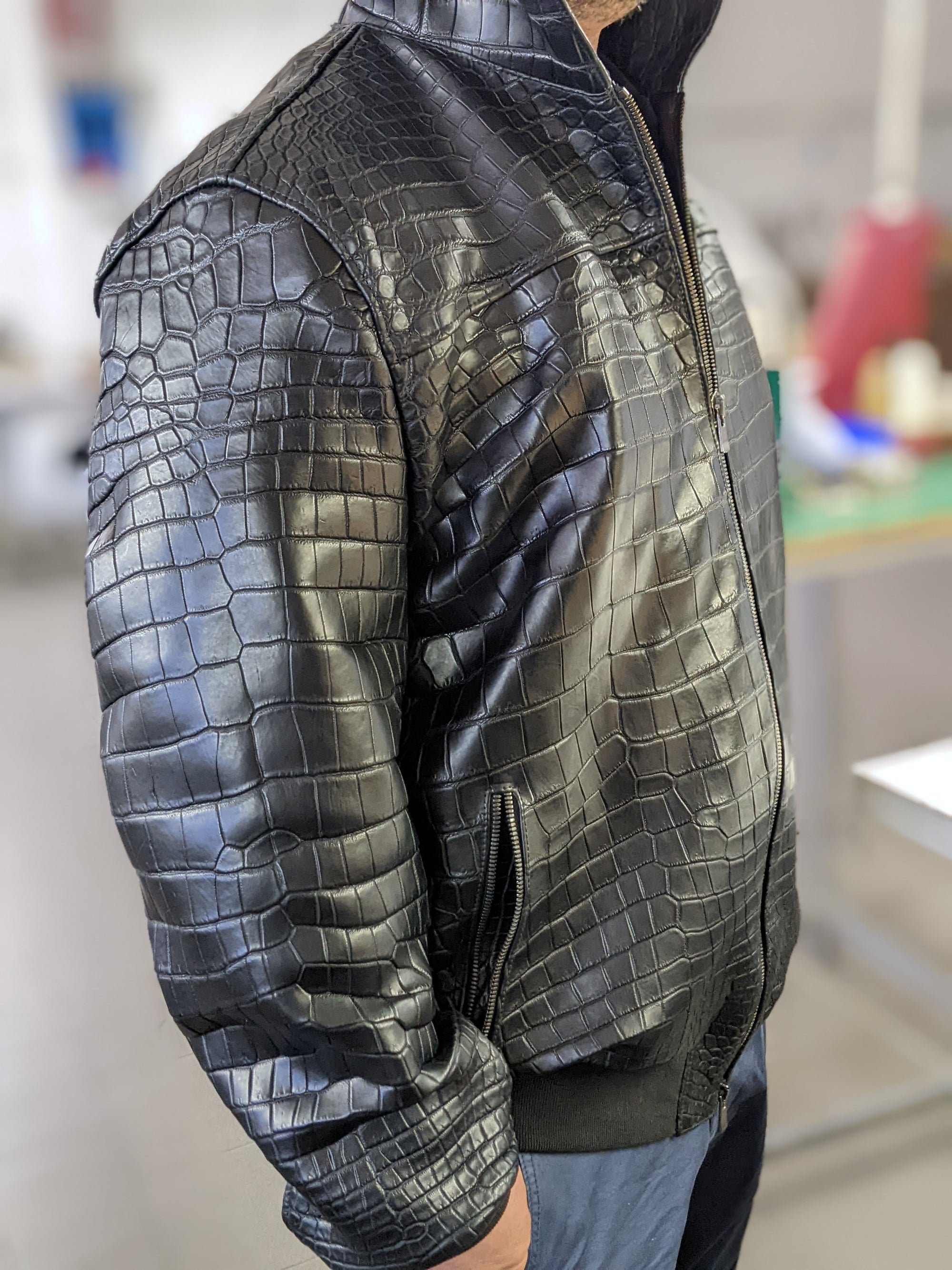 Ascot Hoodie Jacket - Black Crocodile - Ascot Shoes
