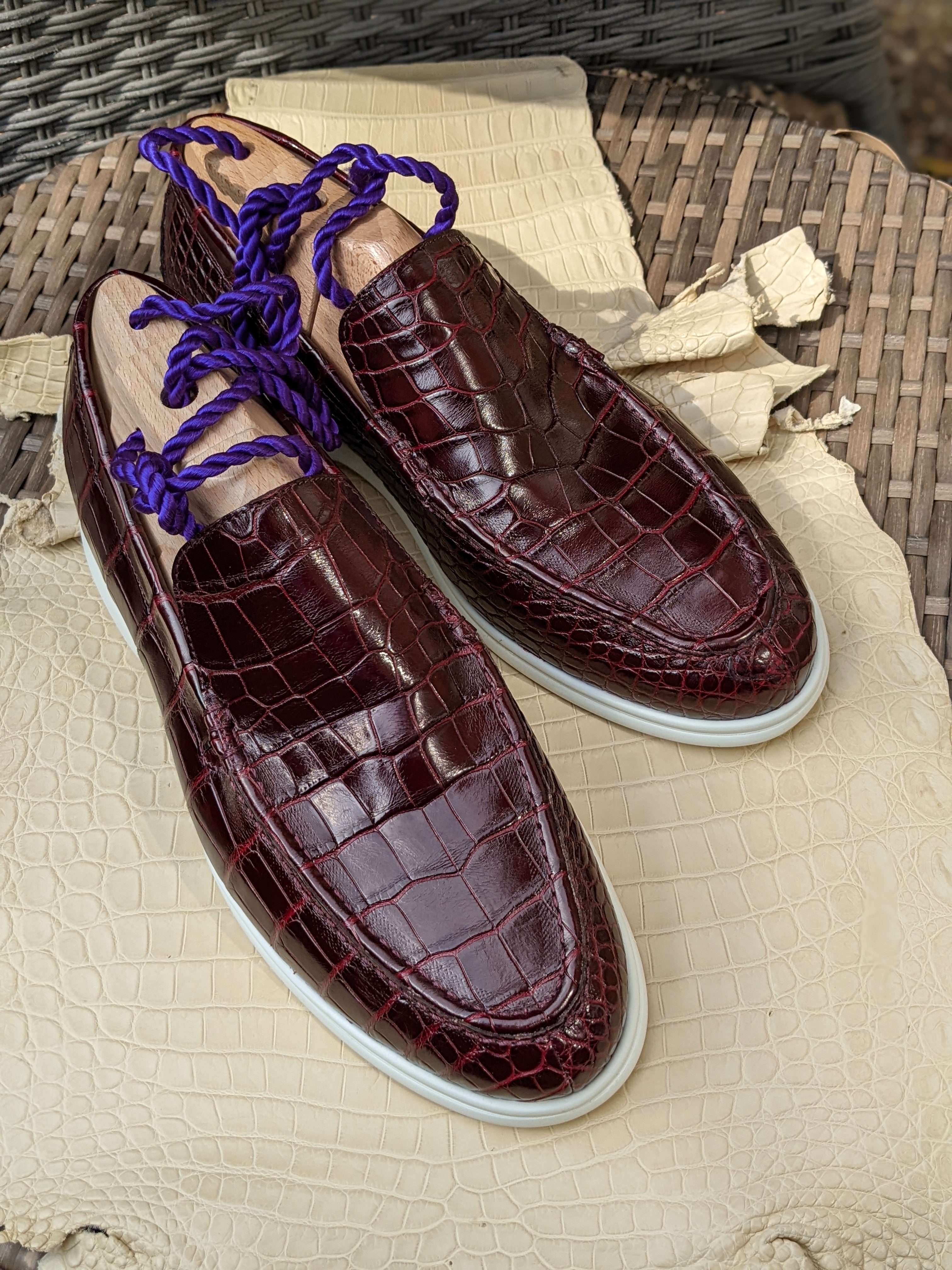 Ascot Cannes - Burgundy Crocodile - Ascot Shoes