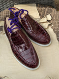 Ascot Cannes - Burgundy Crocodile - Ascot Shoes