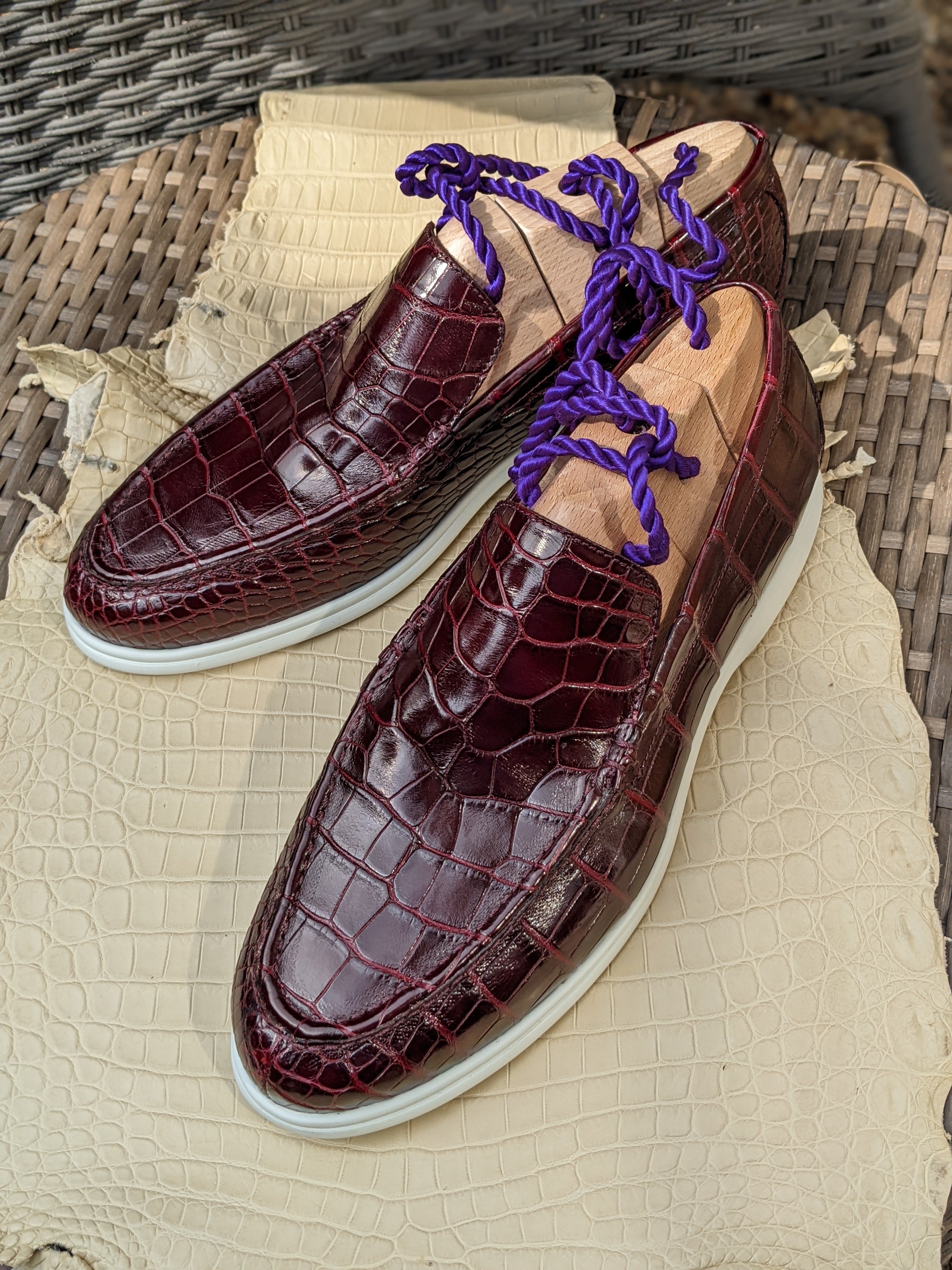 Ascot Cannes - Burgundy Crocodile - Ascot Shoes