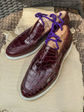 Ascot Cannes - Burgundy Crocodile - Ascot Shoes
