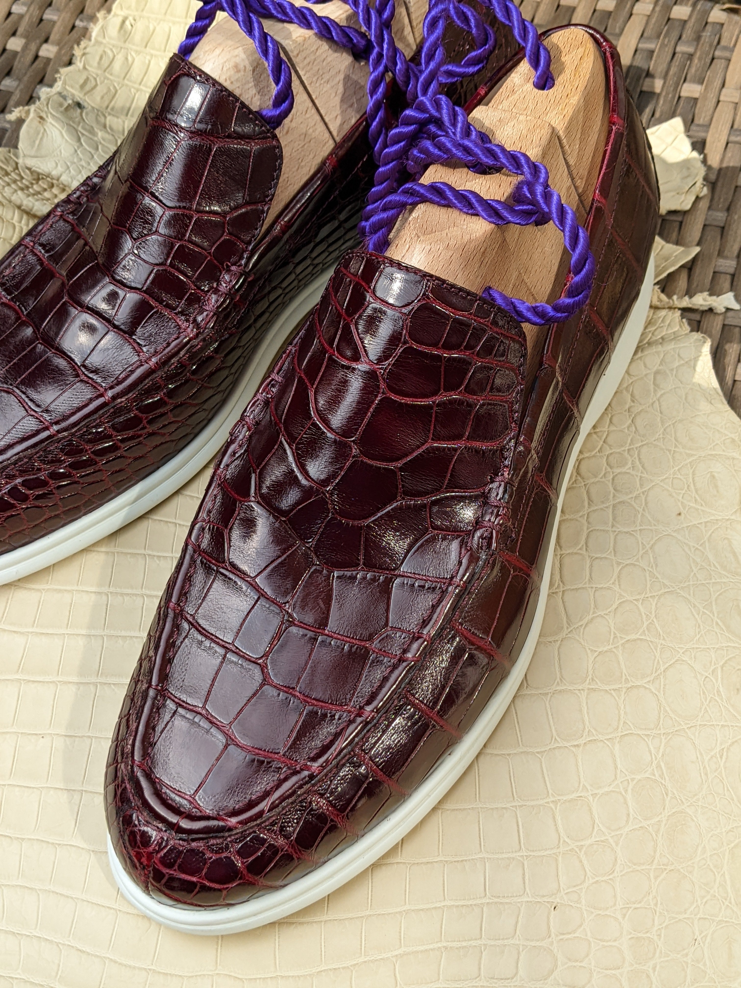 Ascot Cannes - Burgundy Crocodile - Ascot Shoes
