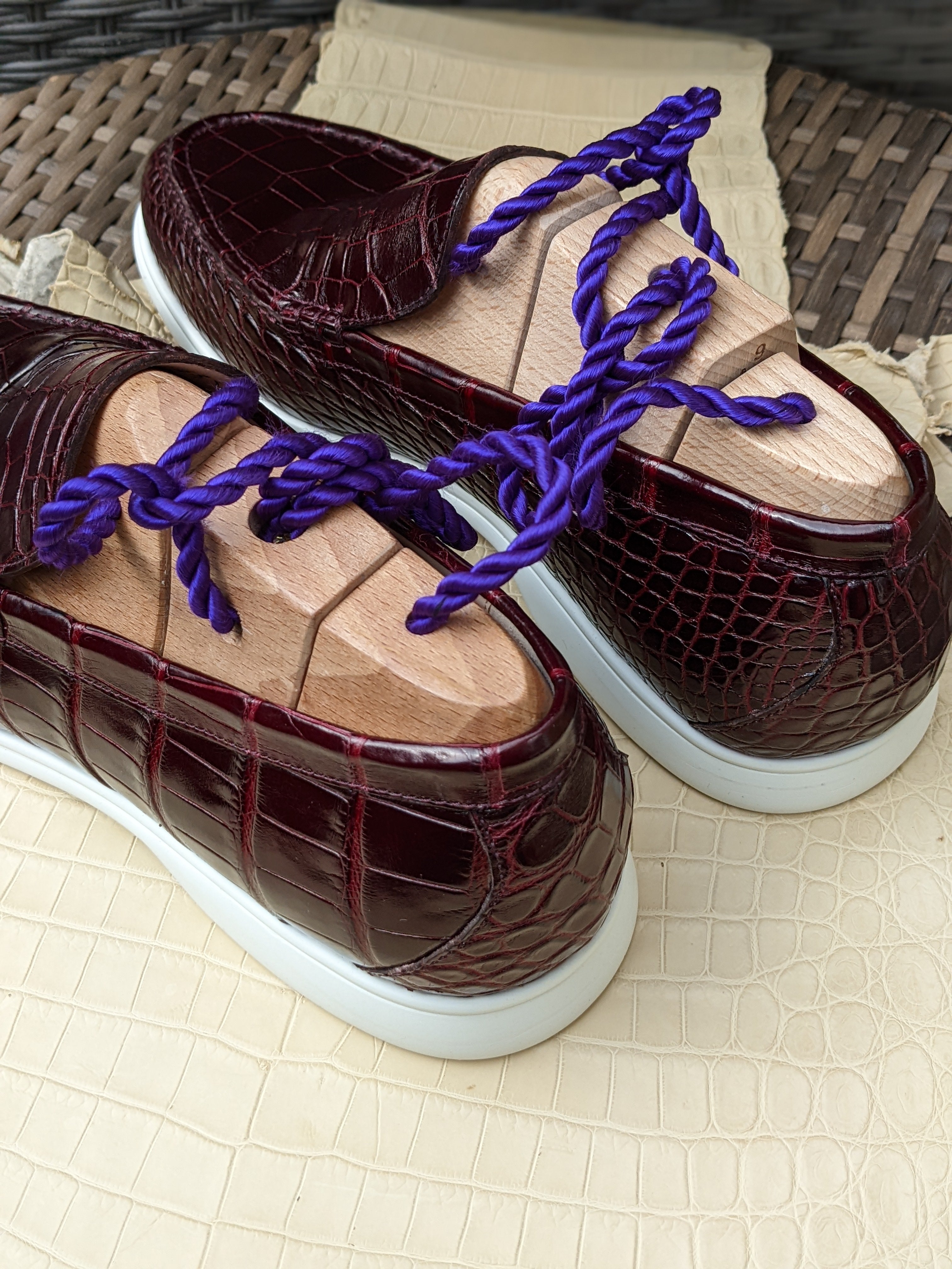 Ascot Cannes - Burgundy Crocodile - Ascot Shoes