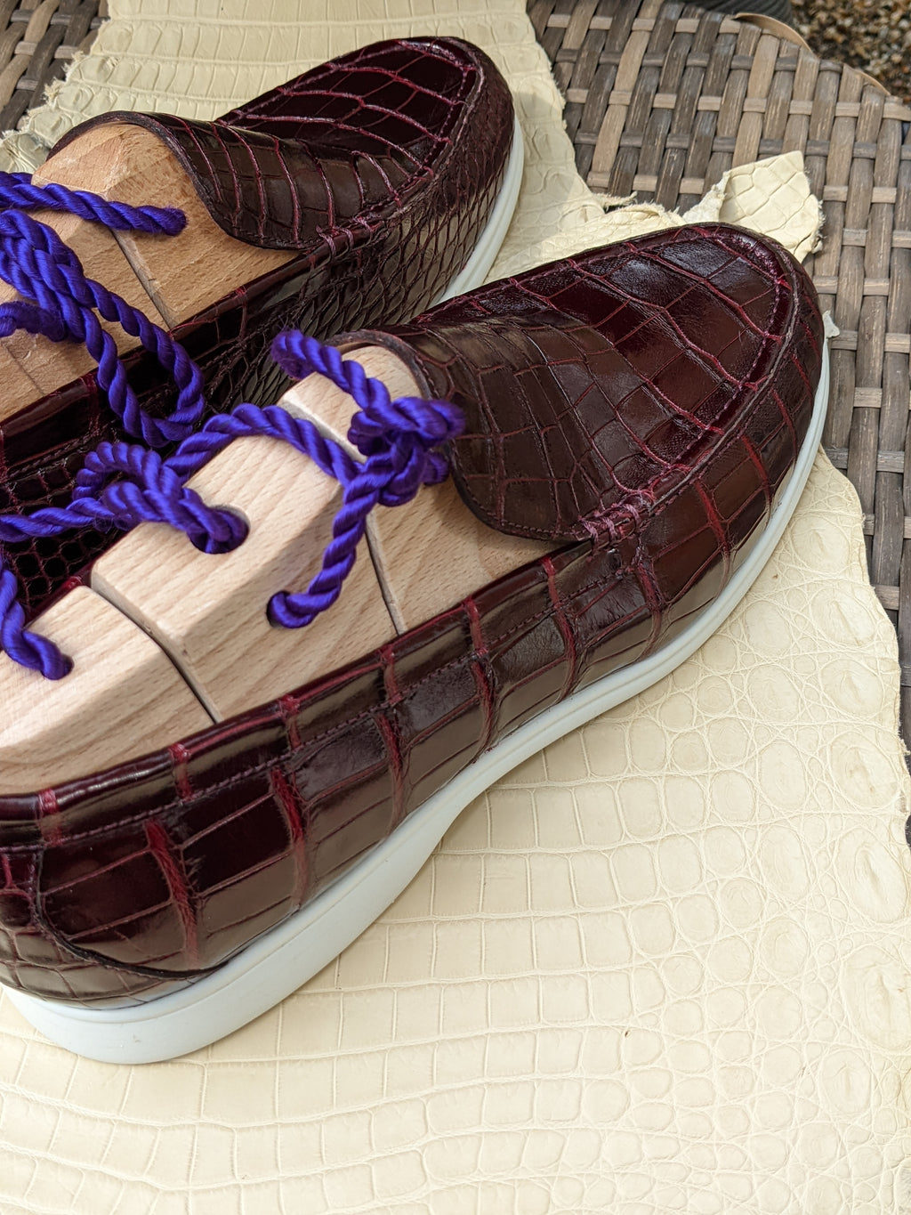 Ascot Cannes - Burgundy Crocodile - Ascot Shoes