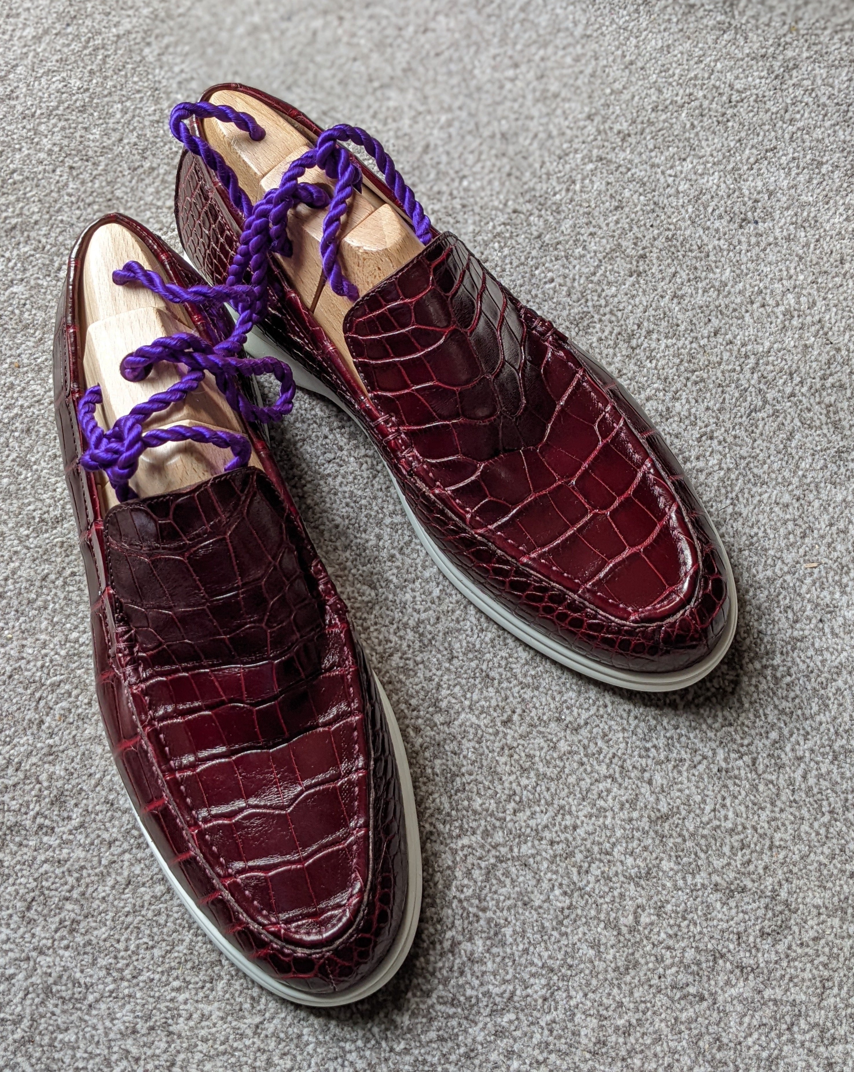 Ascot Cannes - Burgundy Crocodile - Ascot Shoes