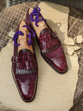 Ascot Shanghai Single Monk II. - Burgundy combination - Ascot Shoes