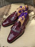 Ascot Shanghai Single Monk II. - Burgundy combination - Ascot Shoes