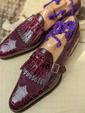 Ascot Shanghai Single Monk II. - Burgundy combination - Ascot Shoes