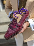 Ascot Shanghai Single Monk II. - Burgundy combination - Ascot Shoes