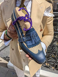 Ascot Shanghai Single Monk II. - Blue combination - Ascot Shoes