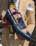 Ascot Shanghai Single Monk II. - Blue combination - Ascot Shoes