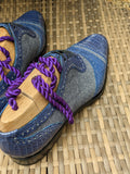 Ascot Como - Blue Crocodile & Denim Canvas - Ascot Shoes