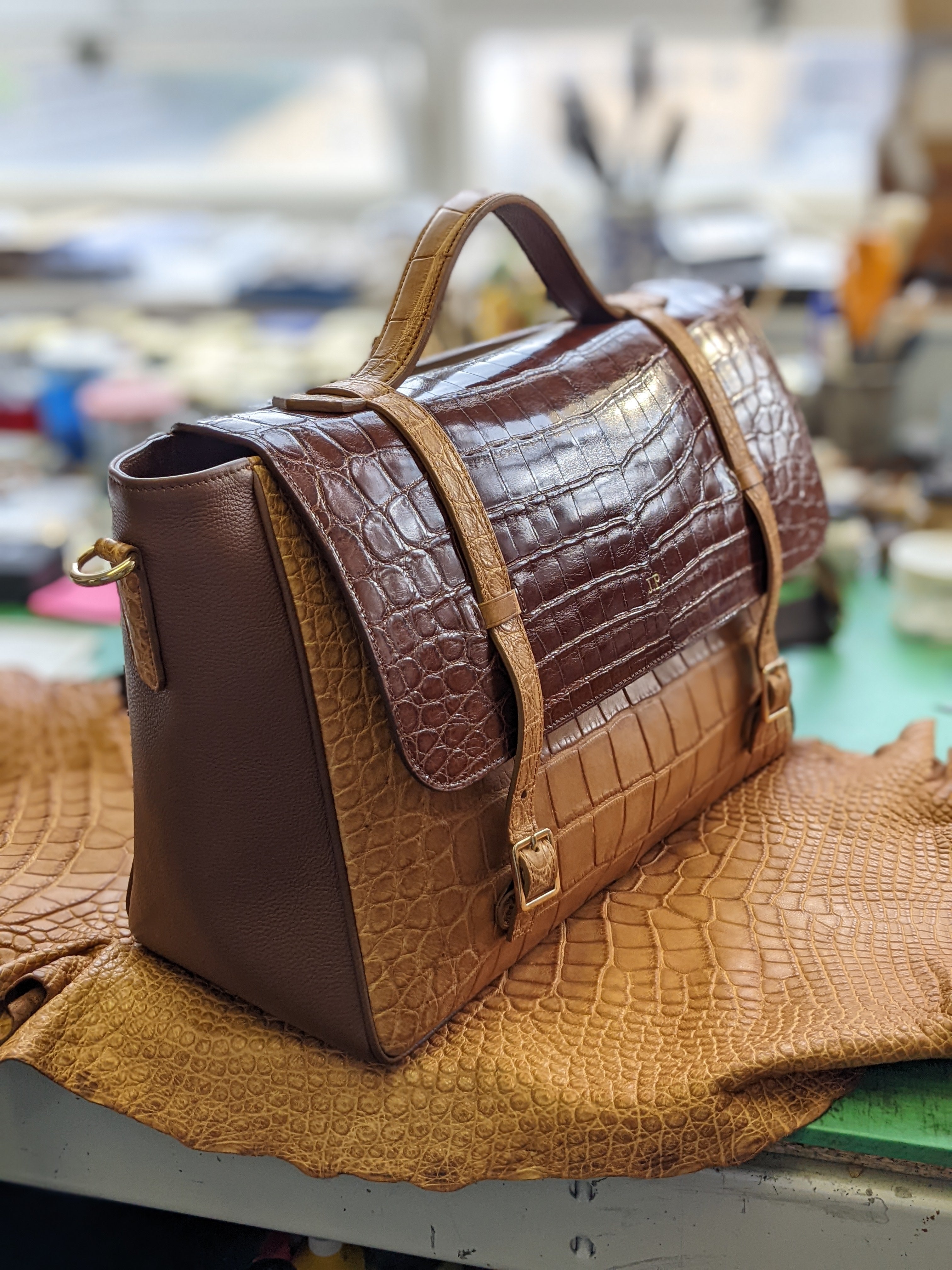 Bespoke Messenger Crocodile Bag - Ascot Shoes