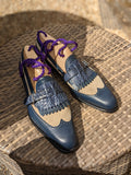 Ascot Shanghai Single Monk II. - Blue combination - Ascot Shoes