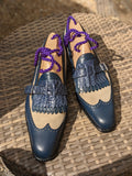 Ascot Shanghai Single Monk II. - Blue combination - Ascot Shoes