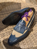 Ascot Shanghai Single Monk II. - Blue combination - Ascot Shoes