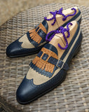 Ascot Shanghai Single Monk II. - Blue & Tan combination - Ascot Shoes