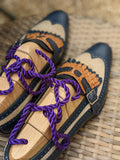 Ascot Shanghai Single Monk II. - Blue & Tan combination - Ascot Shoes