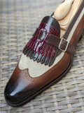 Ascot Shanghai Single Monk II. - Burgundy & Brown combination - Ascot Shoes