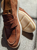 Ascot Classic Loafers - Tan Crocodile & Suede - Ascot Shoes