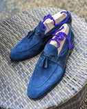 Ascot Siena - Navy Suede & Crocodile - Ascot Shoes