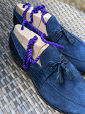 Ascot Siena - Navy Suede & Crocodile - Ascot Shoes