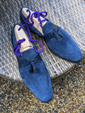 Ascot Siena - Navy Suede & Crocodile - Ascot Shoes