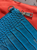 Everyday Phone Pouch - Blue Crocodile - Large - Ascot Shoes