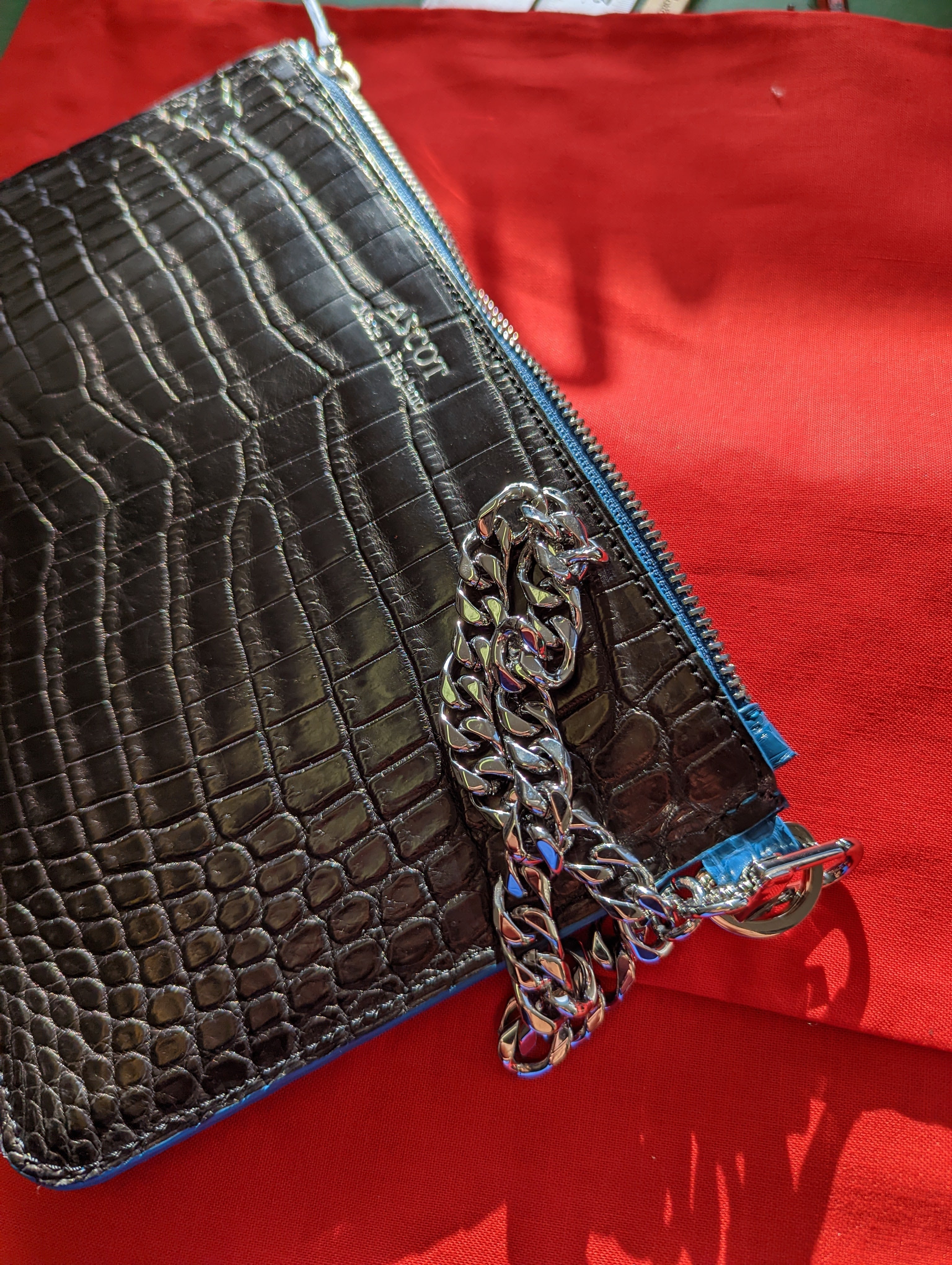 Everyday Phone Pouch - Black Crocodile - Ascot Shoes
